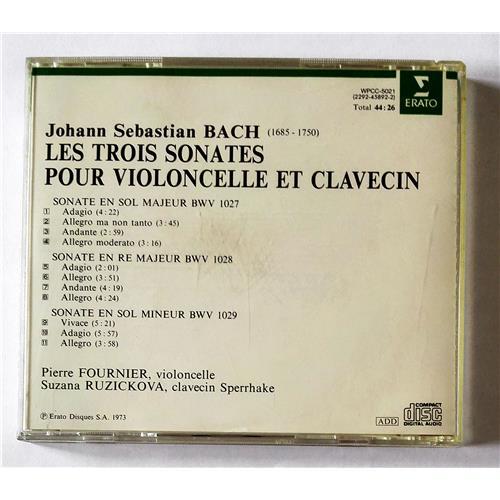Картинка  CD Audio  Bach - Pierre Fournier & Zuzana Ruzickova – Les Sonates Pour Violoncelle & Clavecin - BWV 1027-1029 в  Vinyl Play магазин LP и CD   08310 1 