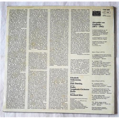 Картинка  Виниловые пластинки  Alexander Von Zemlinsky – Lyrische Symphonie Op. 18 / VMS 1602 в  Vinyl Play магазин LP и CD   07526 1 
