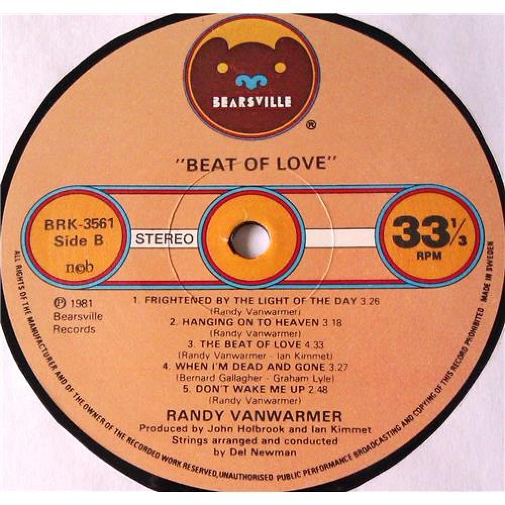 Randy Vanwarmer – Beat Of Love / BRK 3561 price 630р. art. 05895