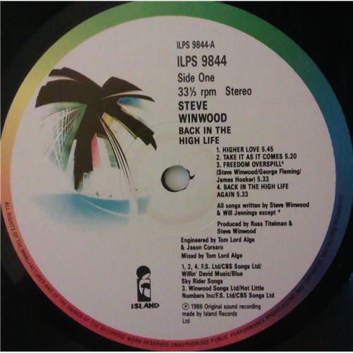 Картинка  Виниловые пластинки  Steve Winwood – Back In The High Life / ILPS 9844 в  Vinyl Play магазин LP и CD   04357 4 
